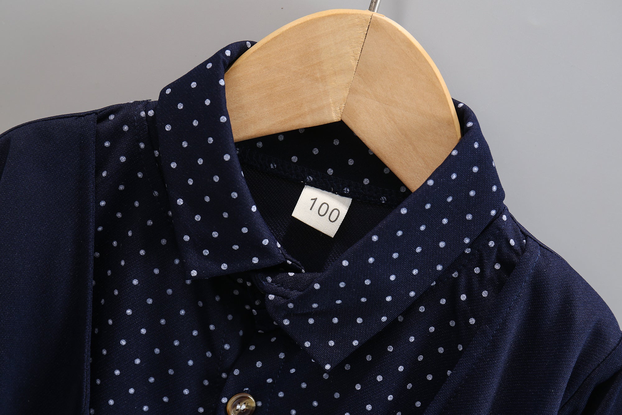 Boys Navy Blue Printed Shirt with Pyjamas