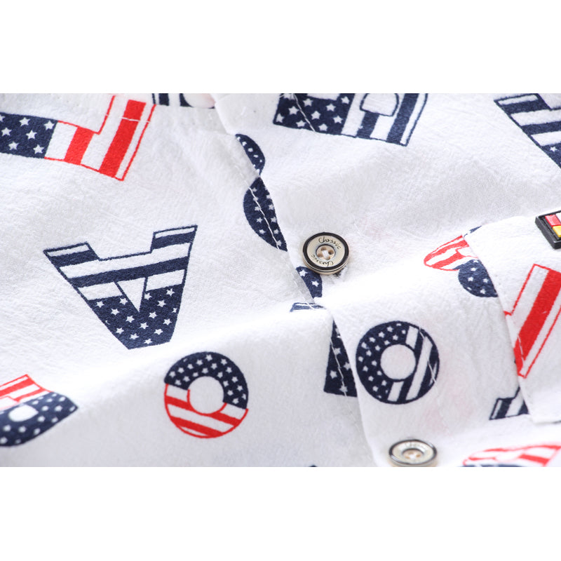 Boys Printed Pure Cotton Shirt with Shorts