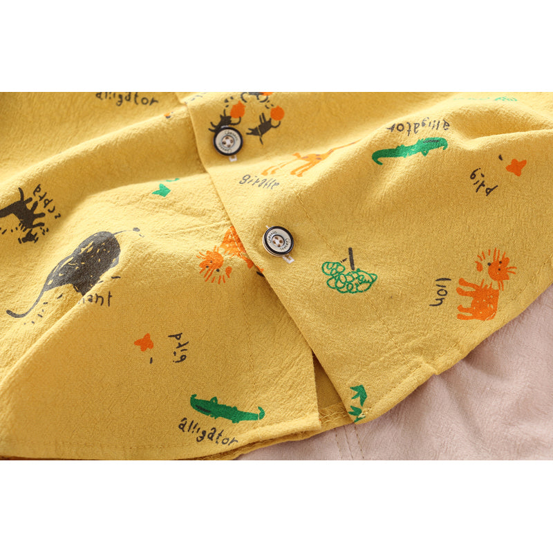 Boys Printed Pure Cotton Shirt with Shorts