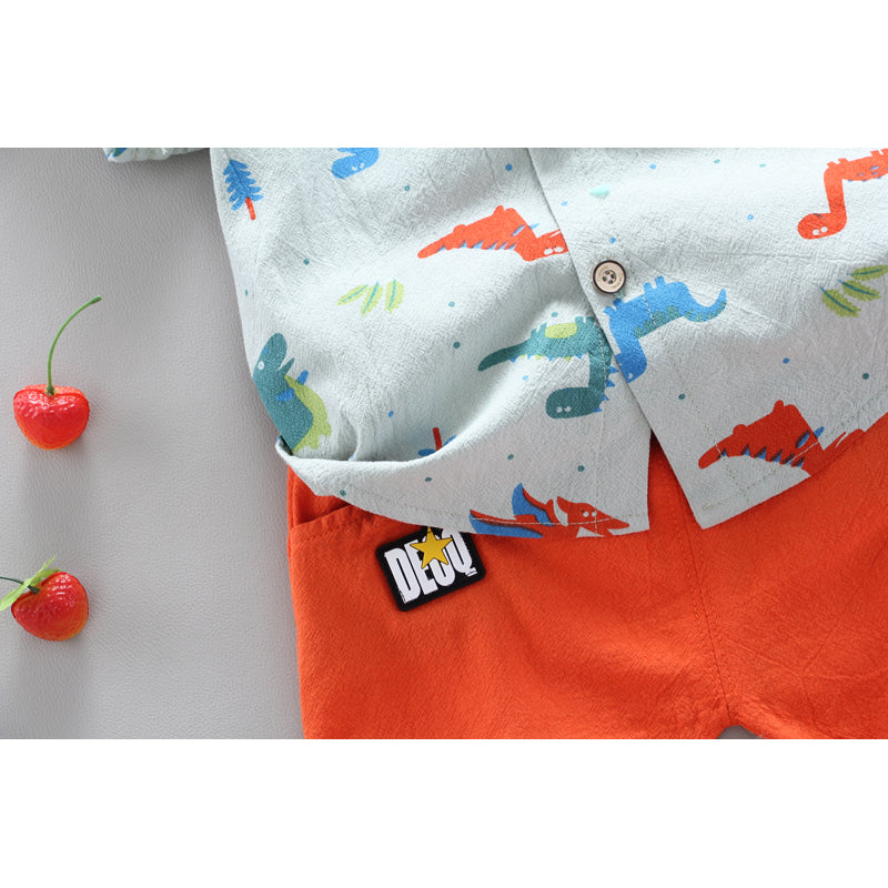 Boys Printed Shirt With Shorts