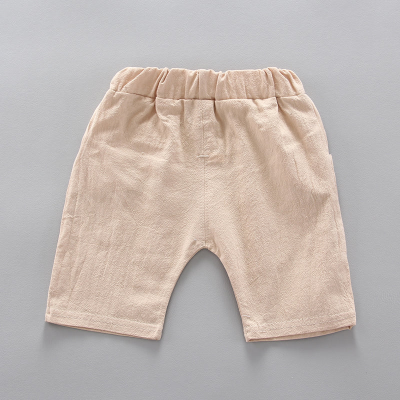 Boys Printed Mandarin Collar Pure Cotton Shirt With Shorts