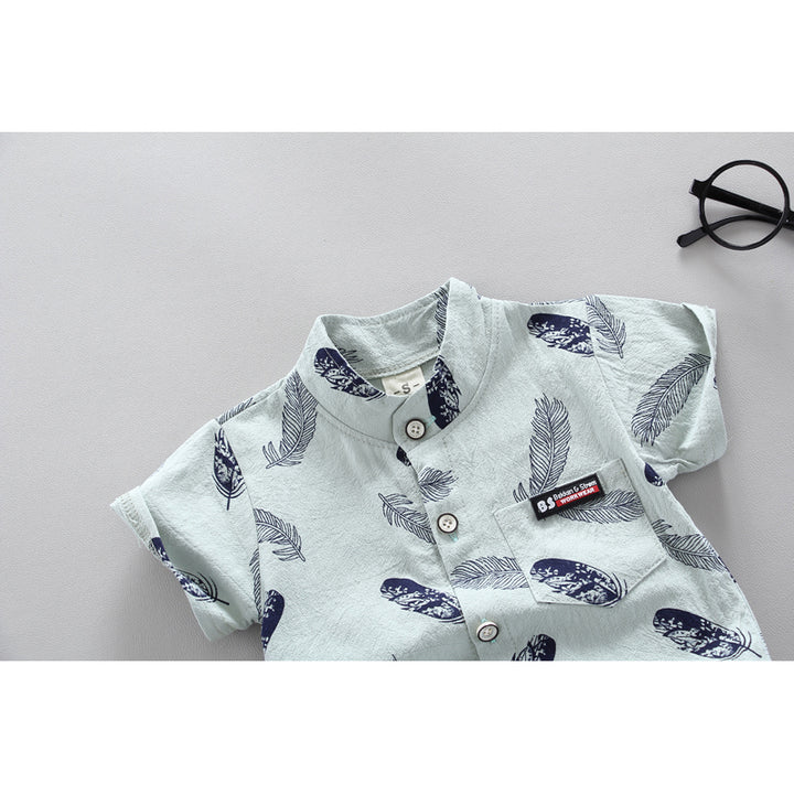 Boys Printed Pure Cotton Shirt with Shorts