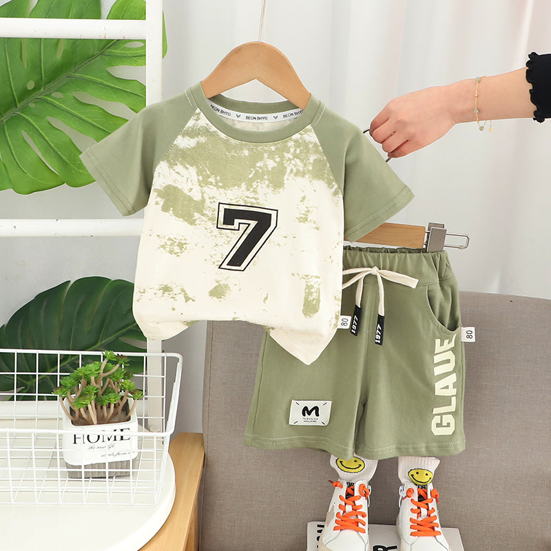 Dyed T-shirt and Shorts Set