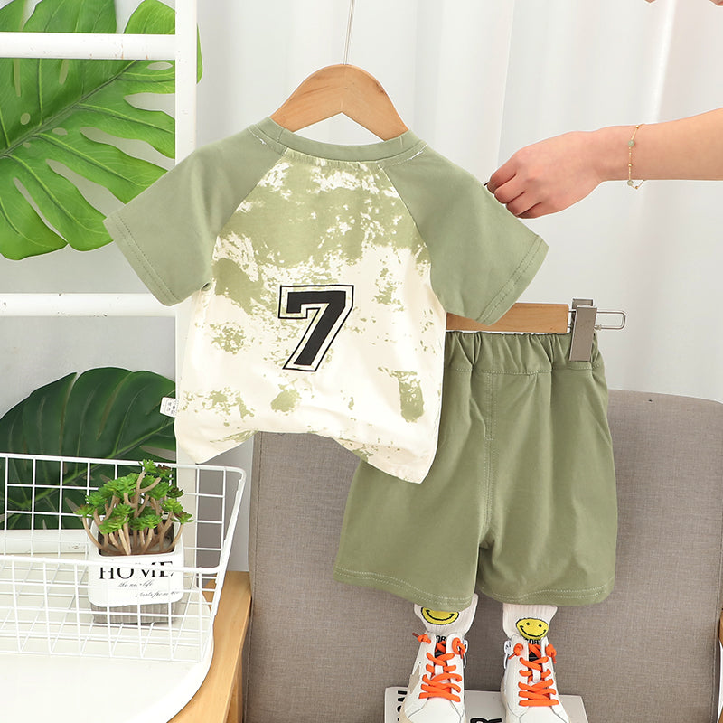 Dyed T-shirt and Shorts Set