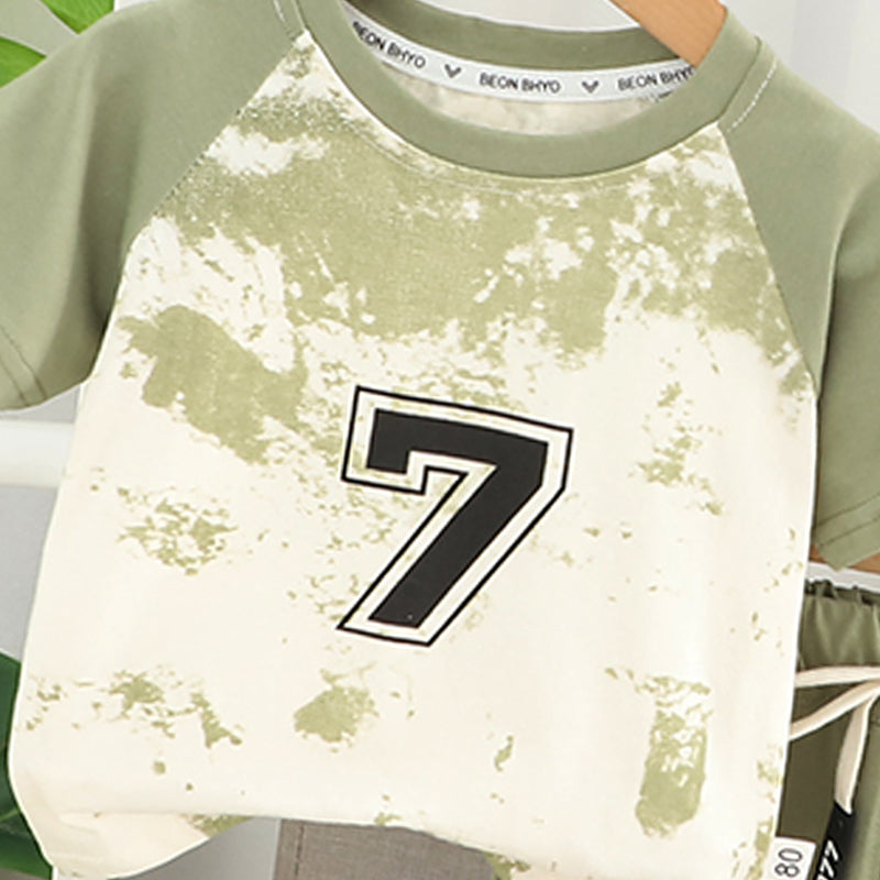 Dyed T-shirt and Shorts Set