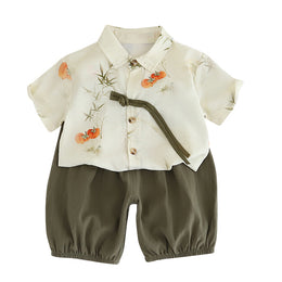 Printed Shirt and Shorts Set