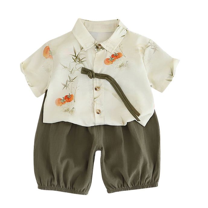 Printed Shirt and Shorts Set