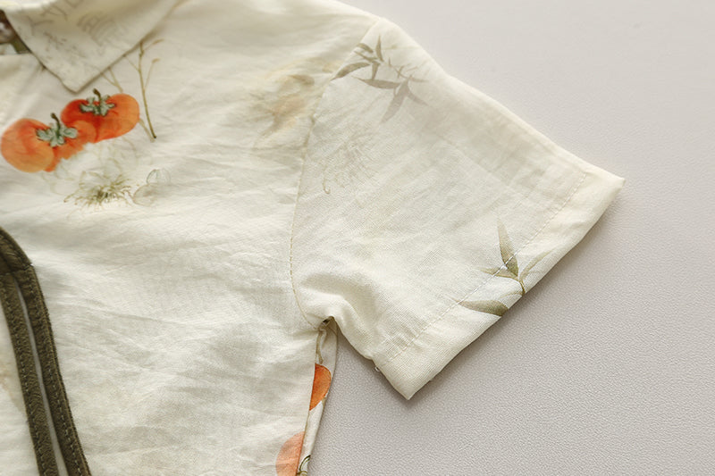 Printed Shirt and Shorts Set