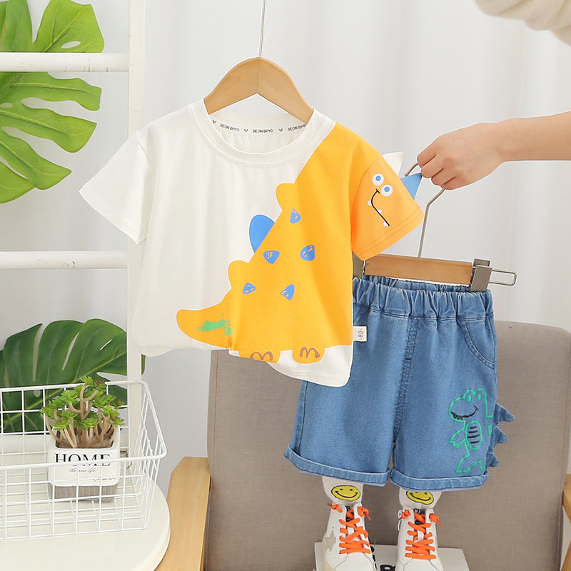 Colourblocked Shirt and Shorts Set