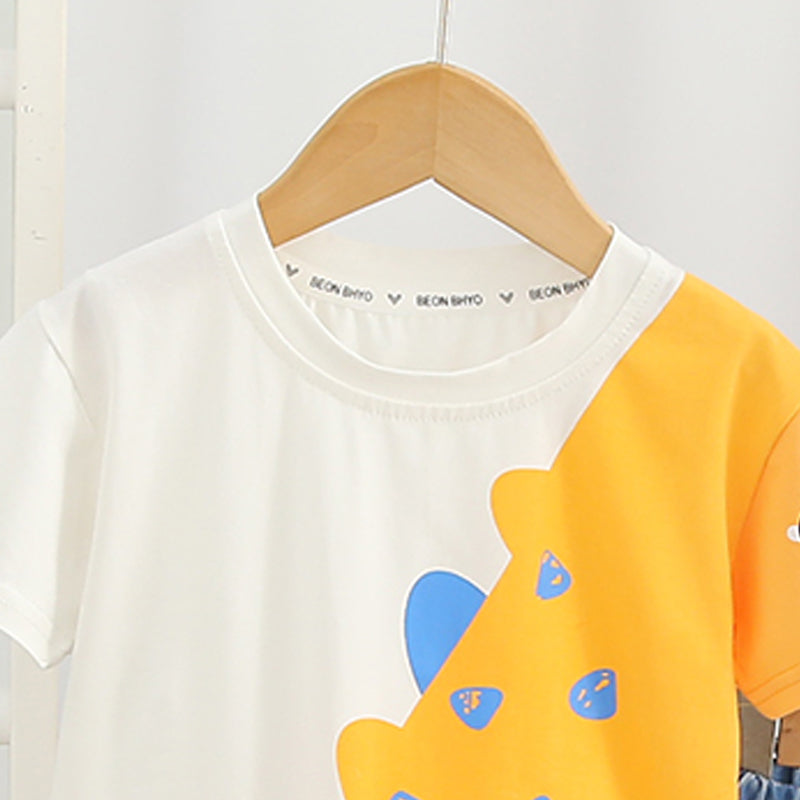 Colourblocked Shirt and Shorts Set