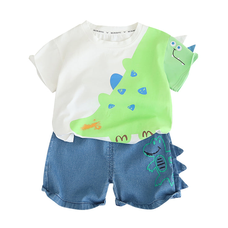 Colourblocked Shirt and Shorts Set