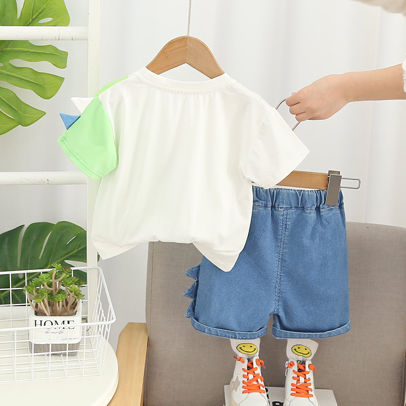 Colourblocked Shirt and Shorts Set