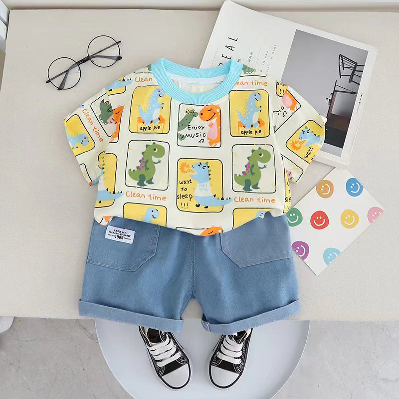 Printed Shirt and Shorts Set