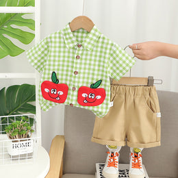 Checked Shirt and Shorts Set