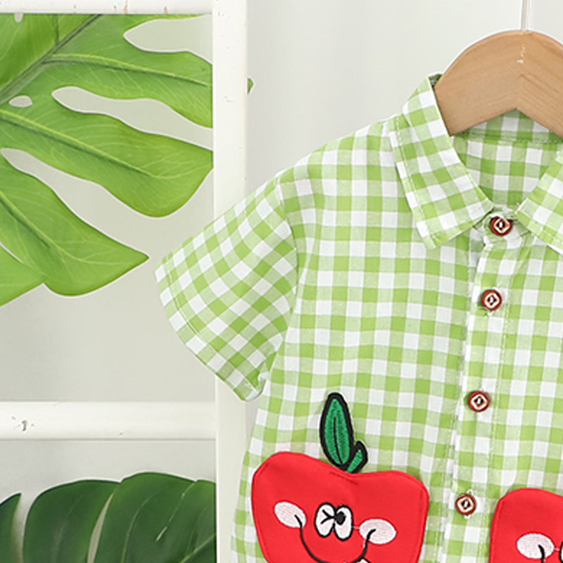 Checked Shirt and Shorts Set