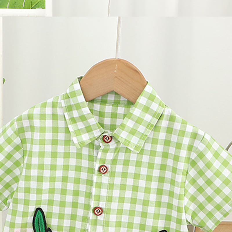 Checked Shirt and Shorts Set