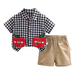 Checked Shirt and Shorts Set
