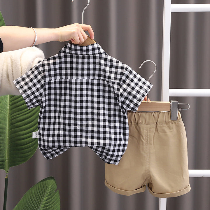 Checked Shirt and Shorts Set