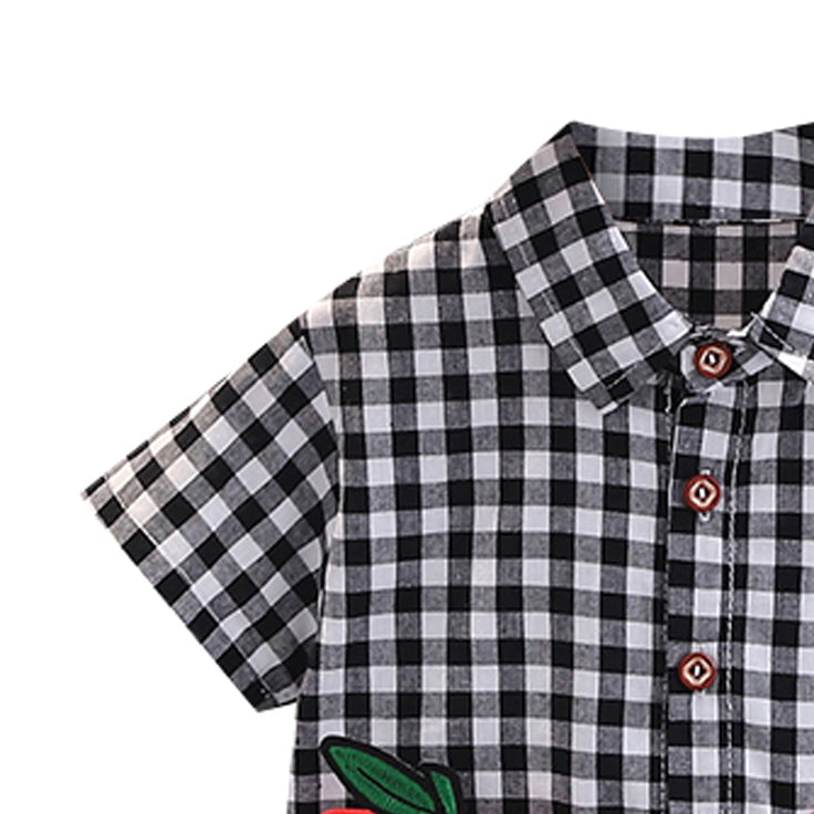 Checked Shirt and Shorts Set