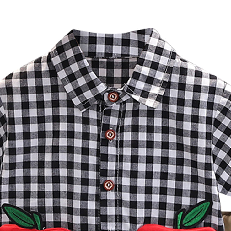 Checked Shirt and Shorts Set