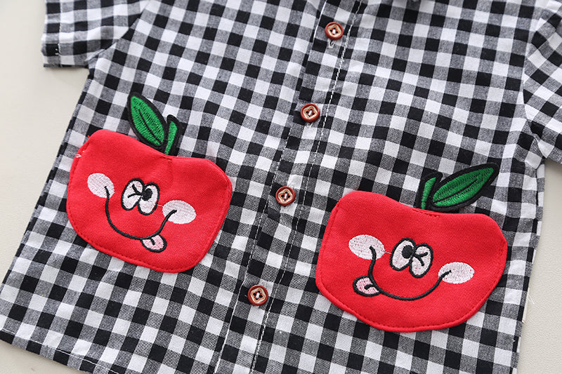 Checked Shirt and Shorts Set