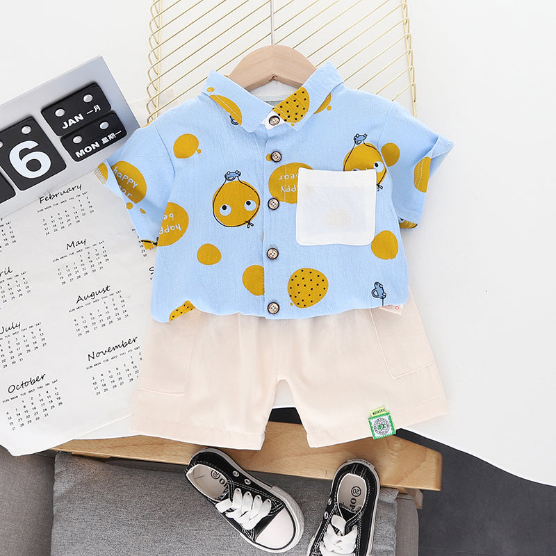 Printed Shirt and Shorts Set