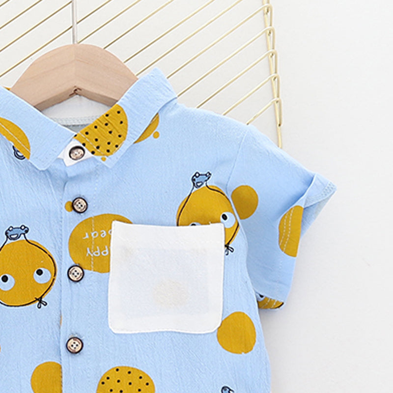 Printed Shirt and Shorts Set