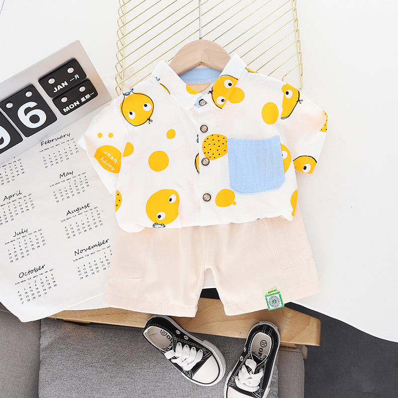 Printed Shirt and Shorts Set