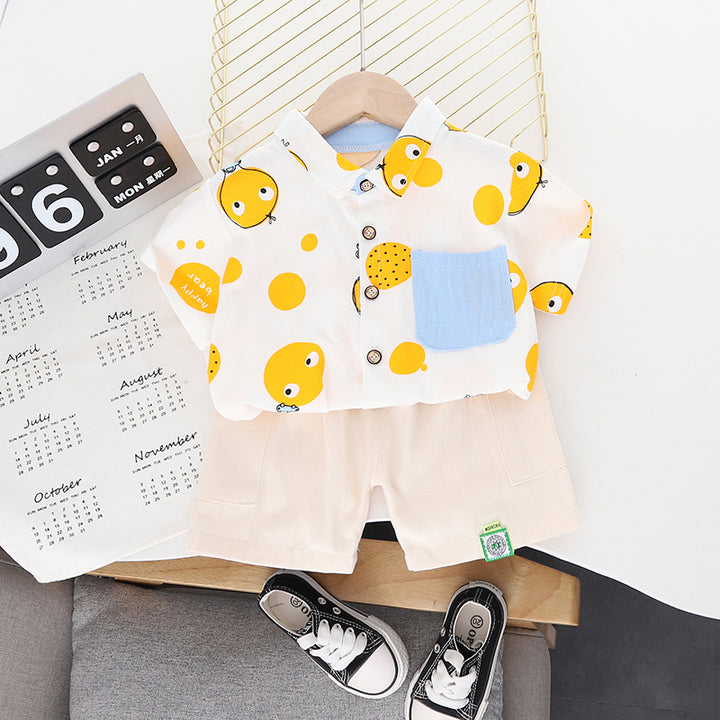 Printed Shirt and Shorts Set