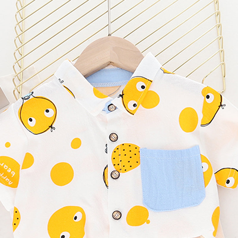 Printed Shirt and Shorts Set