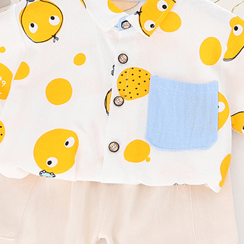 Printed Shirt and Shorts Set