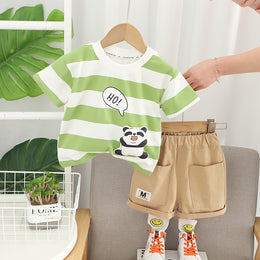 Striped Shirt and Shorts Set