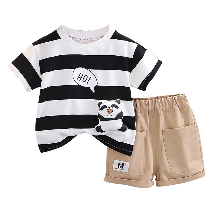 Striped Shirt and Shorts Set