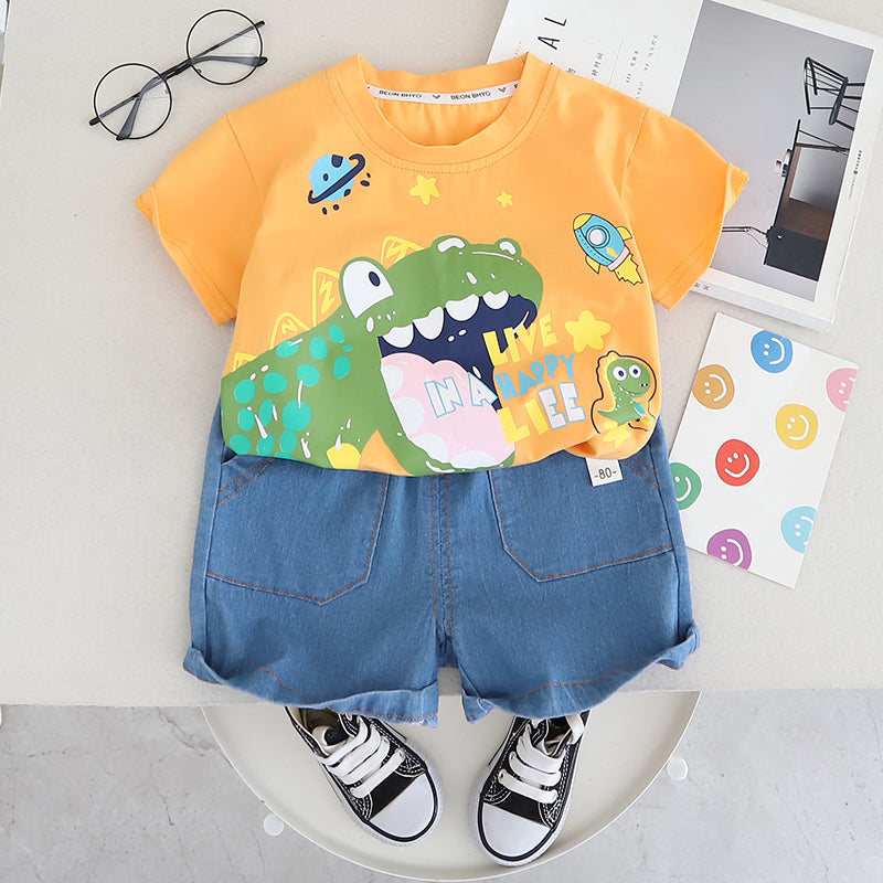 Printed T-shirt and Shorts Set