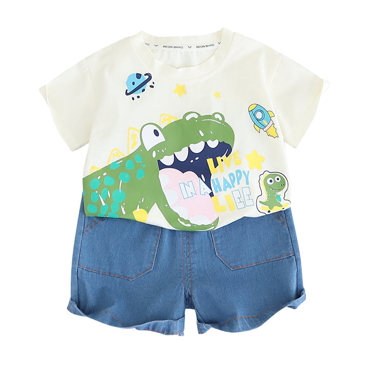 Printed T-shirt and Shorts Set