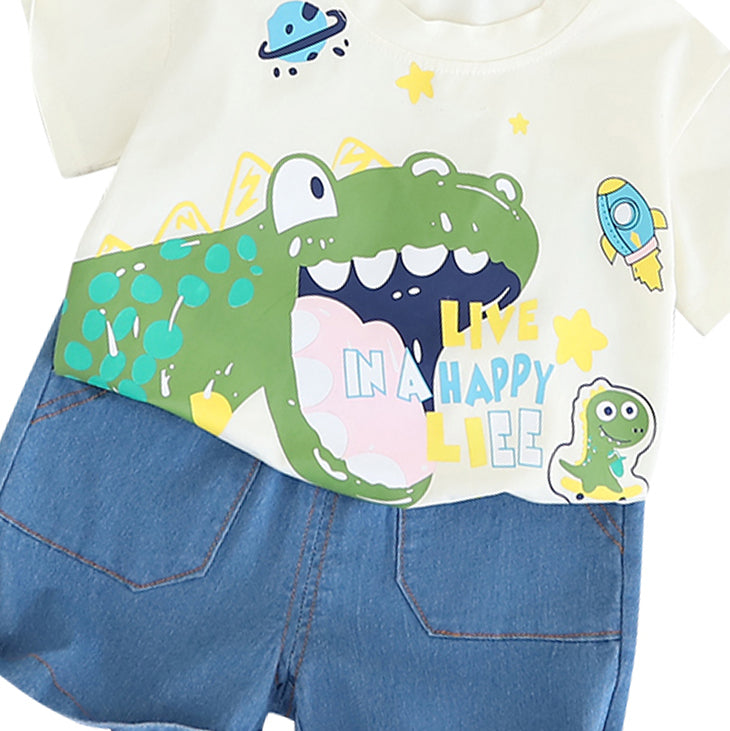 Printed T-shirt and Shorts Set