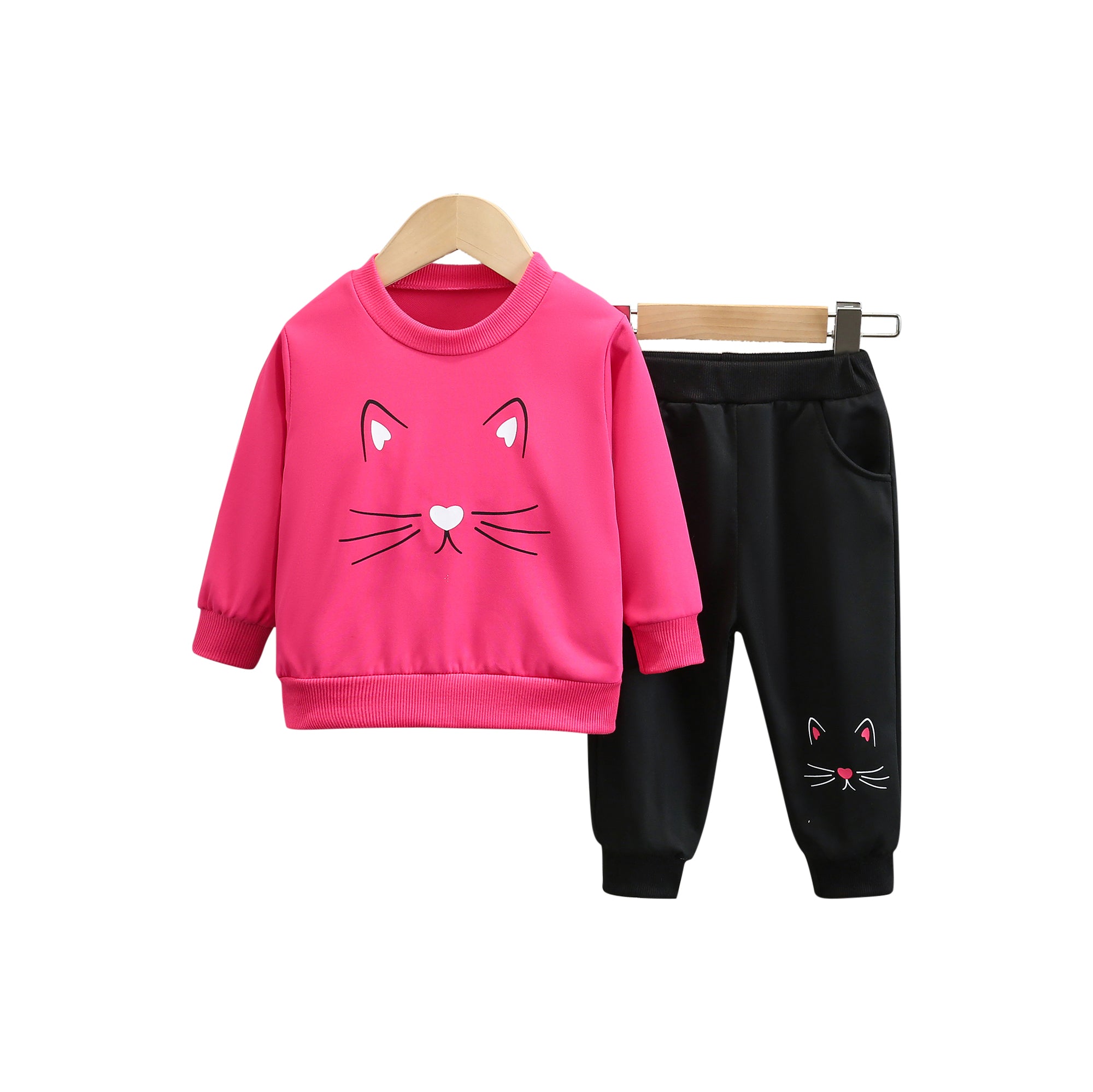 Girls Printed Long Sleeves Sweatshirt With Pyjamas