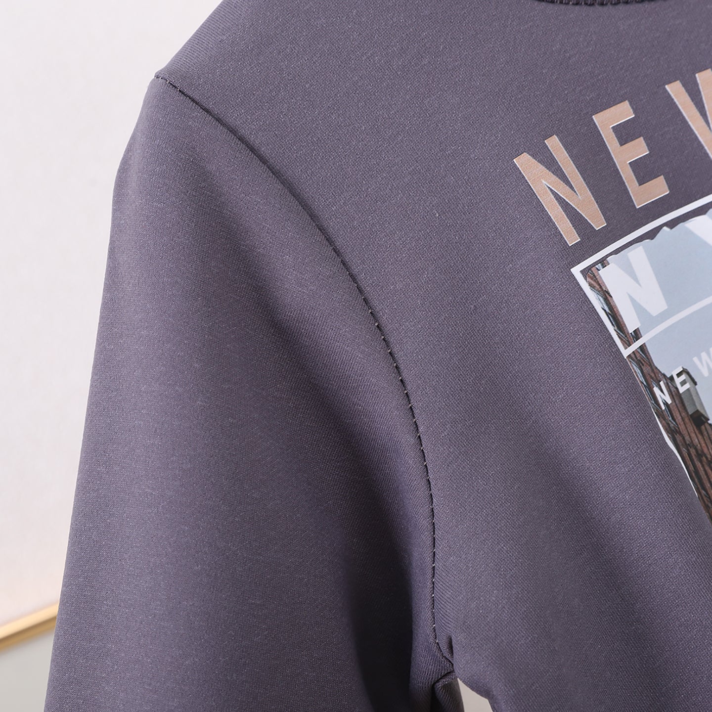 Boys Printed Round Neck Long Sleeves Sweatshirt With Jogger
