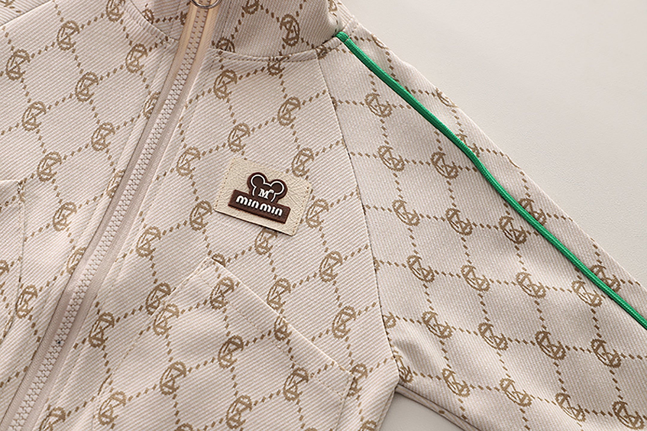 Kids Beige Printed Pure Cotton Sweatshirt & Pyjamas