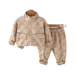 Kids Printed Pure Cotton Sweatshirt with Joggers