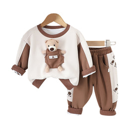 Kids Colourblocked Pure Cotton Sweatshirt with Trousers