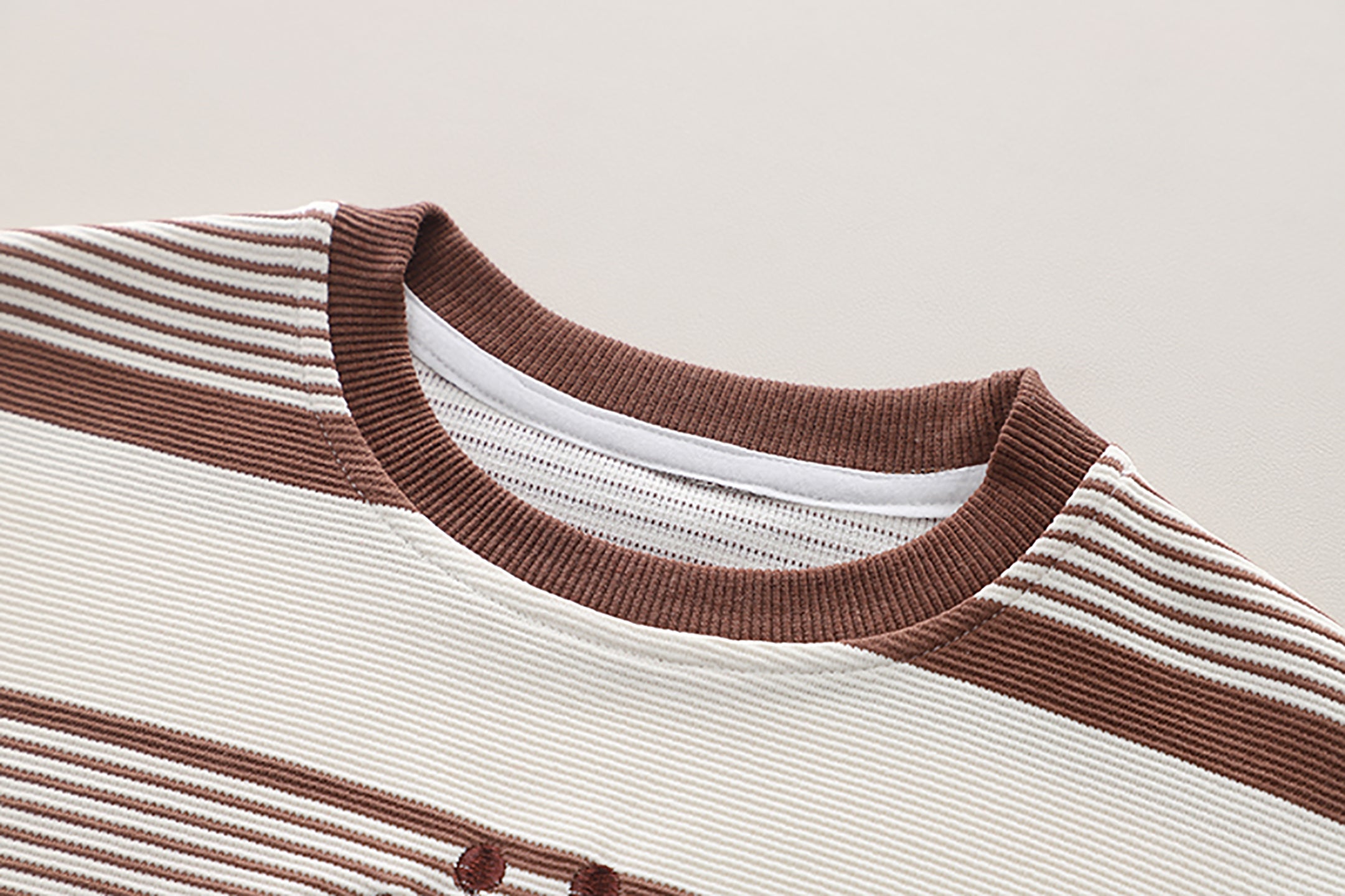 Kids Brown & White Striped Pure Cotton Top with Pyjamas