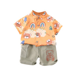 Boys Printed Shirt with Shorts