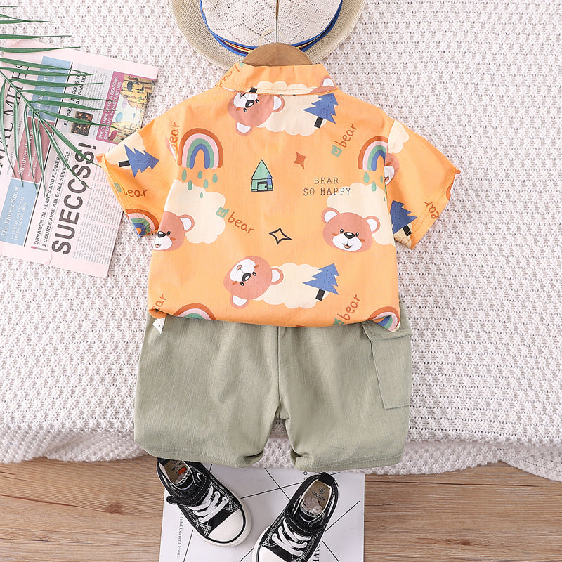 Boys Printed Shirt with Shorts