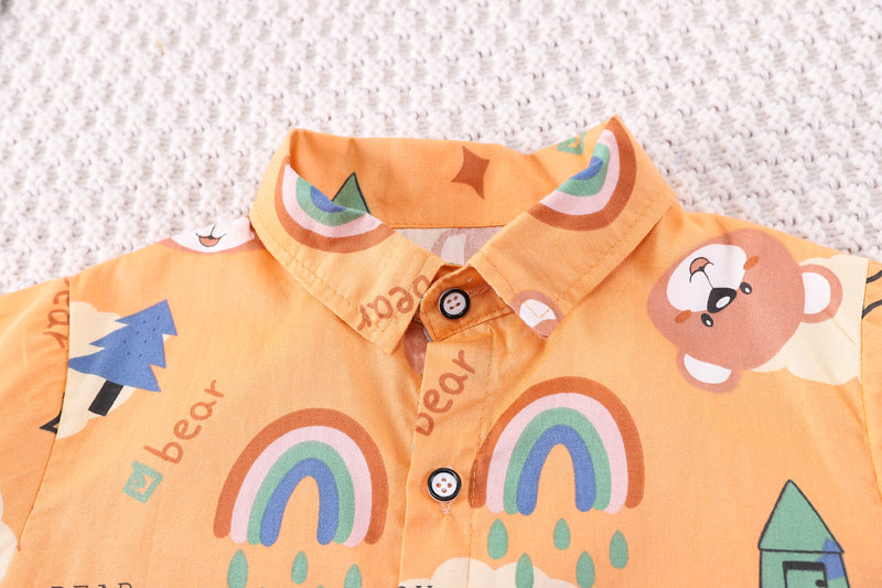 Boys Printed Shirt with Shorts