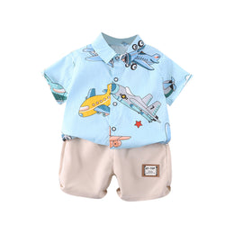 Boys Printed Shirt with Shorts