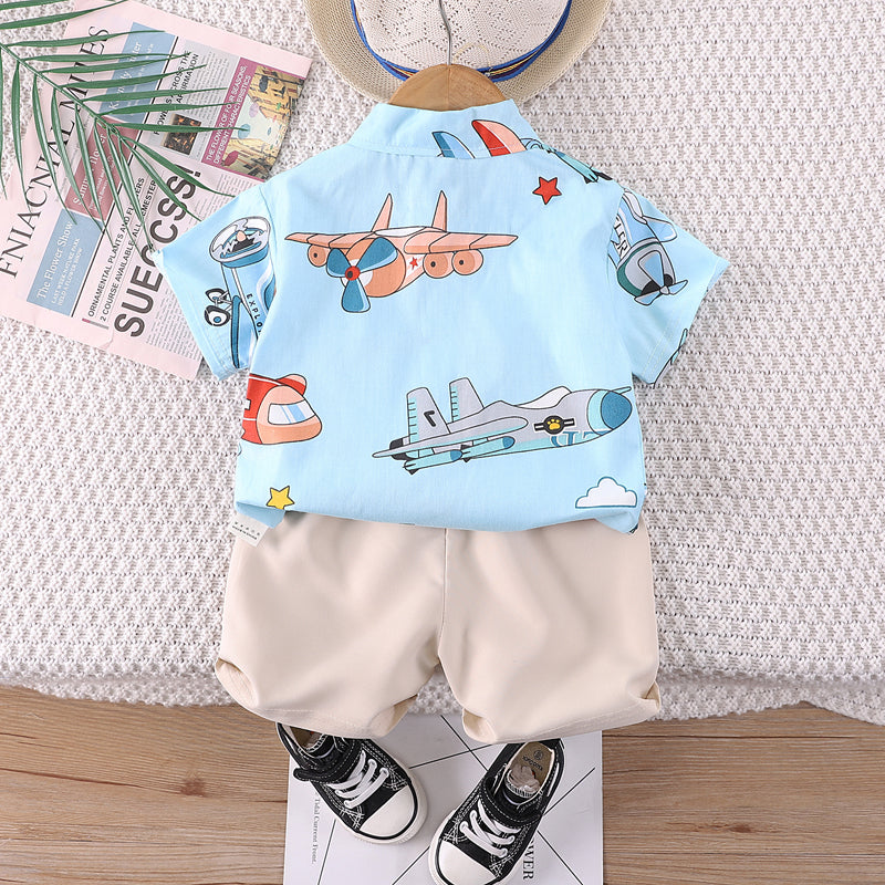 Boys Printed Shirt with Shorts
