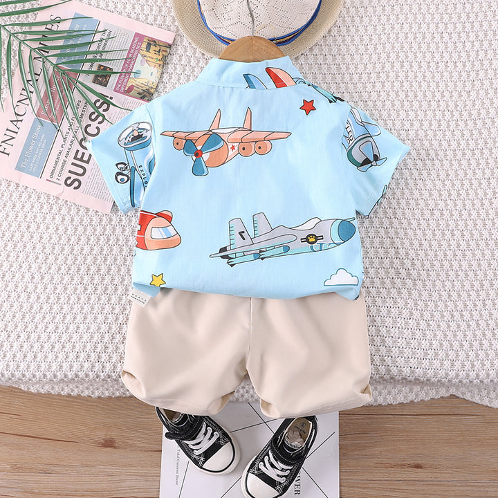 Boys Printed Shirt with Shorts