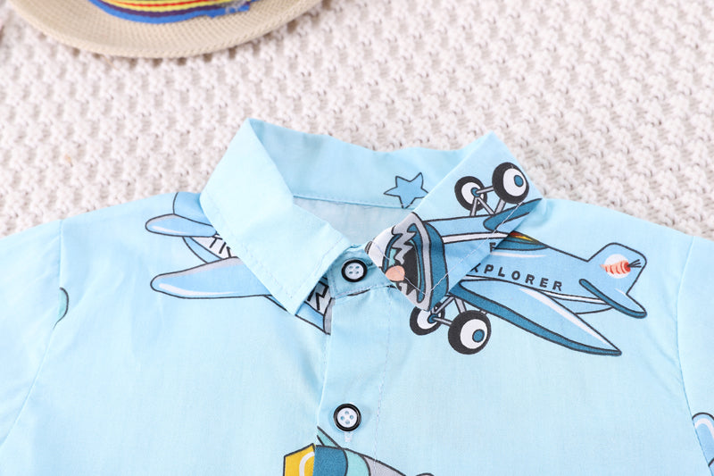 Boys Printed Shirt with Shorts