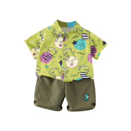 Boys Printed Shirt with Shorts